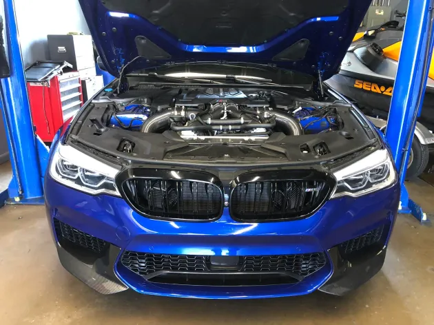 Customer vehicle being serviced in our garage