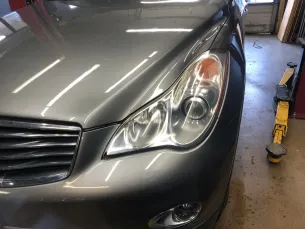 Vehicle undergoing maintenance